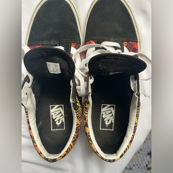 Vans Off the Wall Low Rise Orange, Yellow and Black Shoes Size 9 - Picture 3 of 12